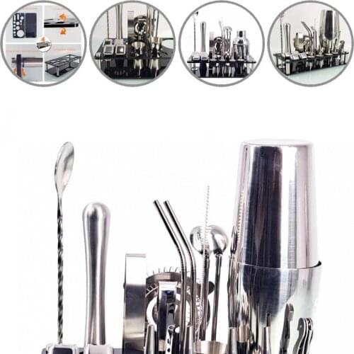 Stainless Steel 23Pcs/Set Mixology Rustproof Stainless Steel Bar Kit Professional Drink Mixing Tools