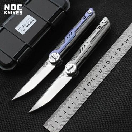 NOC BEST Folding Knife M390 Blade Titanium Handle Outdoor hunting knives Camping Survival Knife Tactical pocket EDC Tool