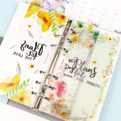 Jamie Notes Original Cute Flower Design 6 Holes Binder Notebook Dividers Index Bookmark Ruler For Dokibook Spiral Planner A5A6