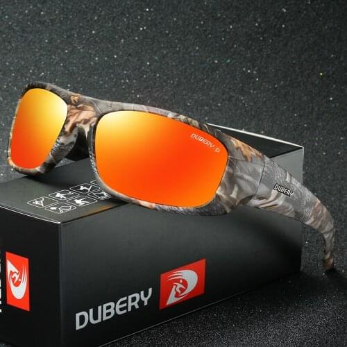 Dubery Polarized Red Sun Glasses Army Goggles Sports Sunglasses for Men Fishing Black Eyewear Tactical Glasses 2020 New