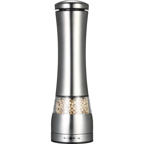 Stainless Steel Portable Electric Pepper Grinder Acrylic Muller Mill Kitchen Seasoning Grinding Tool