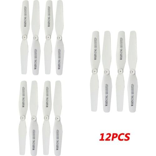 12PCS X5UW Propeller Props Spare Part for Syma X5UW X5UC Main Blade Propeller Spare Part RC Quadcopter Drone Blade White Color