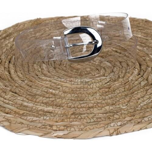 Womens Transparent Oval Metal Buckle Belt Women 'S Trend Special Belt