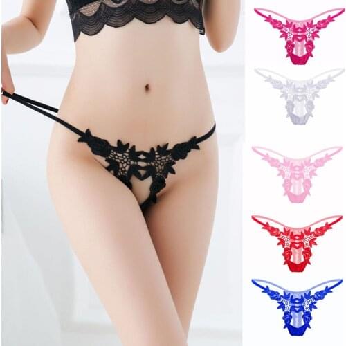 Sexy Lingerie Crotchless Women Panties Women Underwear Lace Embroidery Sensual Lingerie Woman Shorts Thong Underwear Women Brief