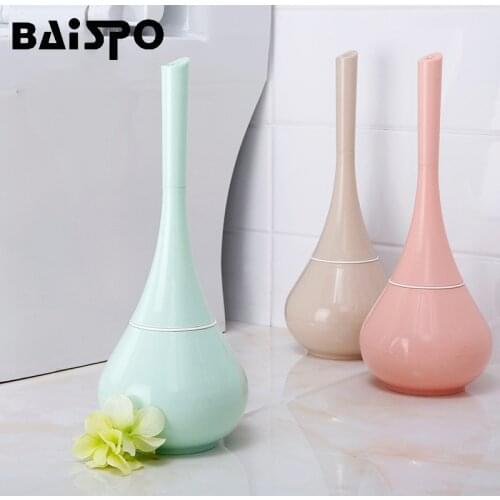 BAISPO Toilet Brush For Bathroom Waterproof Cleaning Brush Floor-Standing WC Accessories Toilet Tools Bathroom Accessories