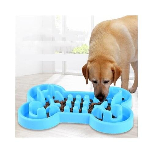 Bone Type Silicone Dog Bowl Pet Slow Food Bowl Cats and Dogs Puzzle Slow Food Bowl Jungle Model Dogs Anti-choking Bowl
