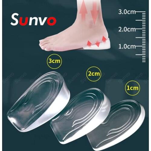 Sunvo Silicone Gel Half Insoles for Shoes Heel Lifting Inserts Plantar Fasciitis Insoles for Feet Care Unisex Inner Shoe Sole