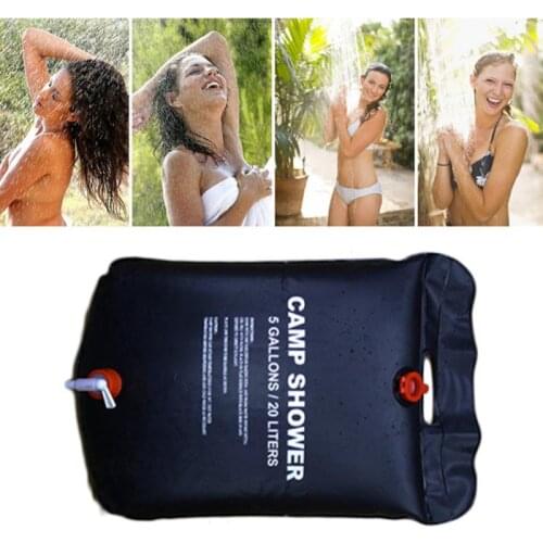 Solar Heated Shower Bag 20L Outdoor Bathing Bag Travel Hiking Climbing Camping Water Storage BBQ Picnic Cleaning Water Bag