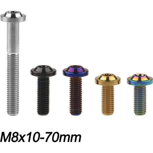 Xingxi Titanium Bolt M8x10 15 20 25 30 60 70mm Torx Head Ti Screw for Motorcycle V Brake Forks Parts Fasteners