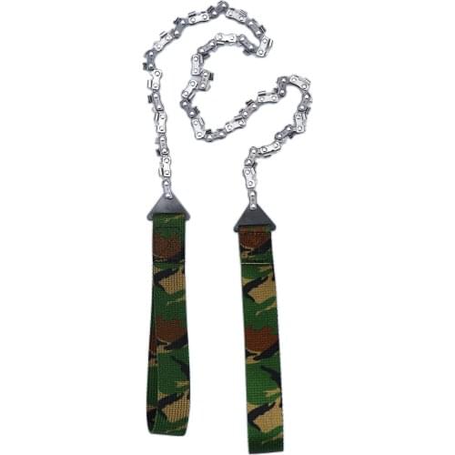 Outdoor Pocket Chain Saw Foldable Hacksaw String Hand Portable Survival Mountaineering Gear Handle Pocket Camping Hiking Tool