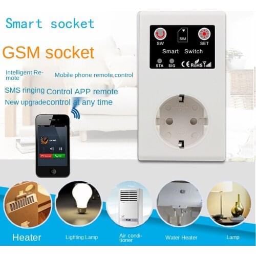 NEW EU GSM Power Socket Remote Control 16A Smart Power Socket Outlet Temperature Sensor Controller Plug Intelligent Relay