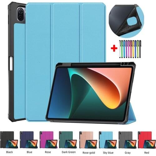 Smart Case For XiaoMi MiPad5 Pro 11 inch 2021 Tablet Protective With Pencil Holder Cover For MiPad 5 Shell Mi Pad 5 Pro 5G Funda