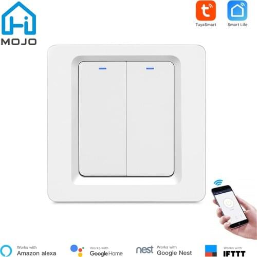 HIMOJO tuya EU Gang Smart Wall Switch Physical Button Switch Wireless Control Work with Alexa Google Home Switch Smart Home
