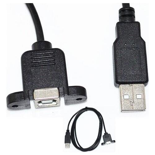 1.5m USB2.0 B Female to USB 2.0 B Male panel mount Extension Sync Cable Cord