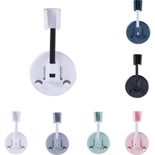 360° Shower Head Holder Adjustable Self-Adhesive Showerhead Bracket Wall Mount With 2 Hooks Stand SPA Bathroom Universal ABS 1pc