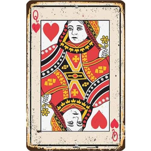 13cm x 8.7cm for Queen of Hearts Metal Sign Fine Decal Vinyl Car Sticker for VAN RV Car Accessories Decoration