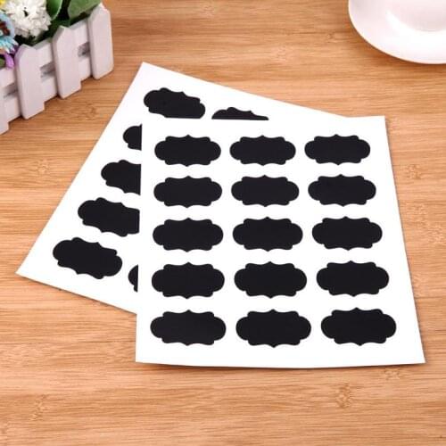 15pcs Blackboard Sticker Craft for Kitchen Jar Organizer Can Labels Glass Windows Chalkboard Blackboard Stationery Accoessories