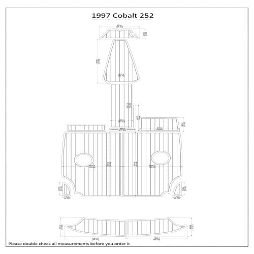 1997 Cobalt 252 Swim Step & Cockpit Pad EVA Teak Decking 1/4" 6mm