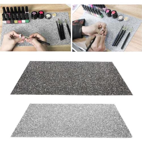 2 Colors Shiny Nail Art Table Mat Foldable Nail Salon Practice Desk Pad Decoration Manicure Tools Nails Accessories