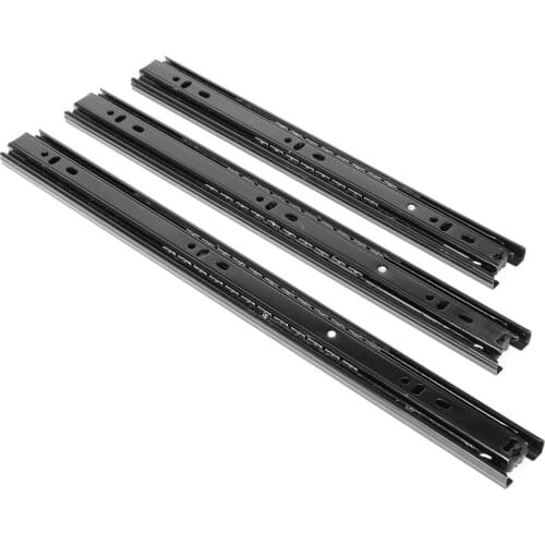 3 Section Soft Close Ball Bearing Drawer Slides Full Extension Side Mount Runner Damping Buffer Cabinet Rails 11/13/15inches