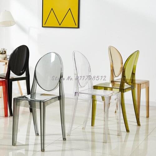 Acrylic transparent chair crystal stool devil ghost chair nordic dining chair net red hotel chair creative makeup chair