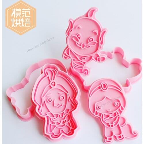 Aladdin Cookies Cutter 3d Disney Cartoon Cookie Mold Baking Accessories Pressing Cute Bakeware Baking Bakery Tools
