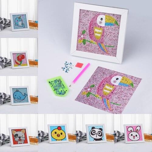 Diamond Painting by Number Kits for Kids Animals Bird Cow Full Crystal Rhinestone Diamond Embroidery Arts Craft Paintings Gifts