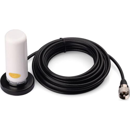 Superbat Vehicle/Car Mobile Radio VHF/UHF Dual Band Antenna 9cm Base Magnetic Mount BNC Plug 5M Cable for BC125AT Scanner