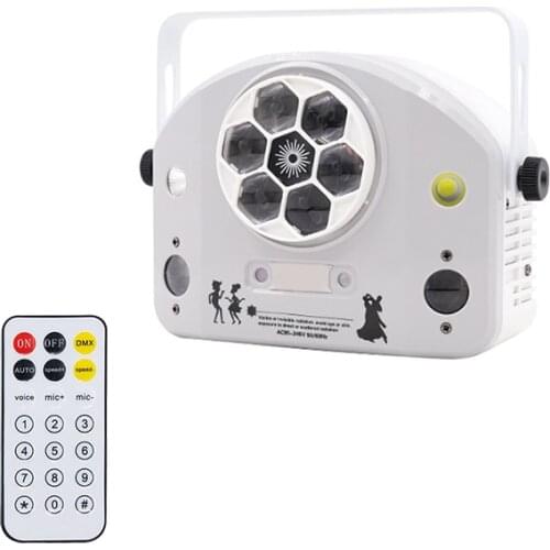 Wireless Remote DJ Laser Lights Colorful Bee Eyes Strobe Gobo Laser 4in1 Effects Stage Lighting DMX Disco Party Water Wave Light