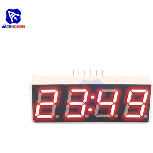 Diymore 2PCS 0.56" 4 Digit Red LED Display Common Anode with Time Display 12 Pins