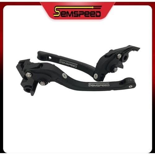 For Ducati Scrambler Cafe Racer 2019 2020 SEMSPEED Motorcycle Adjustable Folding Clutch and Brake Levers Black