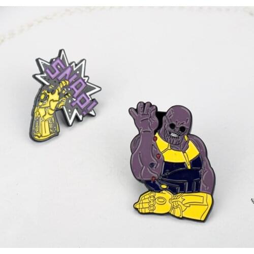 Marvel Avengers Thanos Gauntlet Enamel Pin Badge On Backpack Cartoon Brooch Pins For Clothes Broche For Women Girls Gift