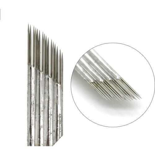 Microblading Blade Needle Three Rows Curved Embroidered 16 Needle Embroider Eyebrow Blade Needle For Permanent Makeup Manual Pen