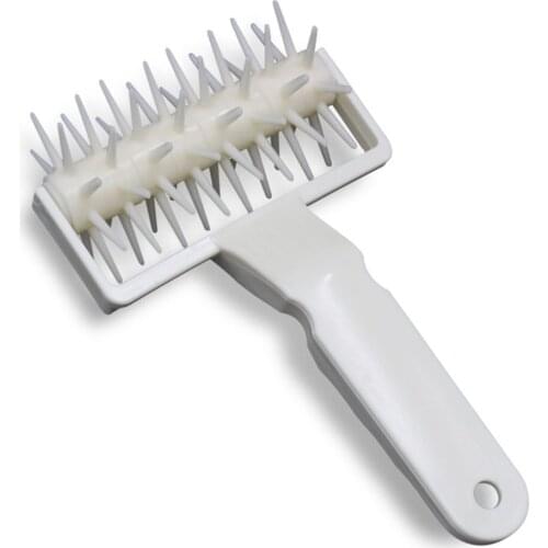 Stainless Steel Wheel Pizza Bread Needle Punchers Roller Pie Pastry Dough Pitter Durable Wooden Handle bakeware pizza scissors