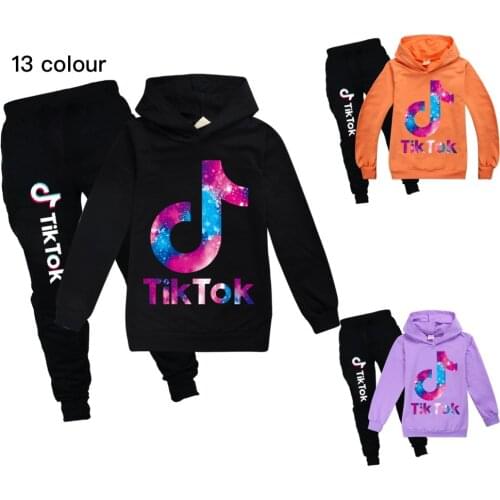 TIK TOK Girls Clothing Sets 3-15 Years Birthday Suit Children Tracksuits Kids Long Sleeve Suits Hoodies Top +Pants 2pcs Set