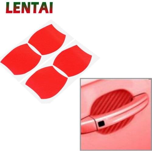 LENTAI 1Set Car Door Handle Carbon Fiber Stickers Scratchproof For Honda Civic Accord Fit Subaru Impreza Forester XV Nissan Juke