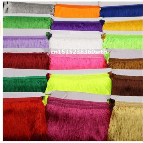 New 10m Polyester Tassel Fringe Decorating African Lace Ribbons DIY Accessories Sewing Latin Dress Apparel Acce 15CM wide