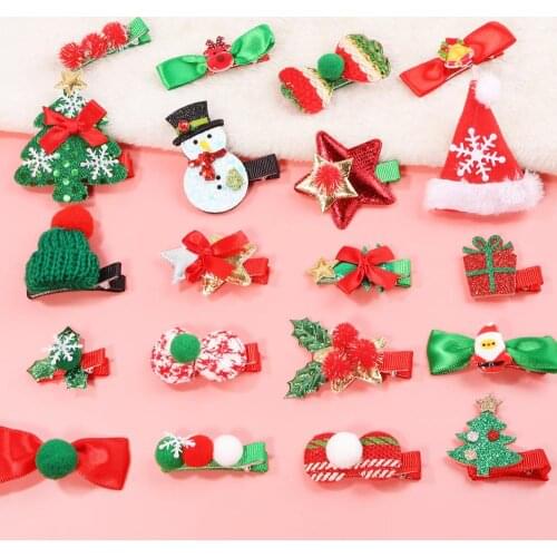 Hot Autumn Winter Cute Christmas Hairpin Suit Snowman Santa Girls Baby Side Clip Kids Hair Barrette Accessories