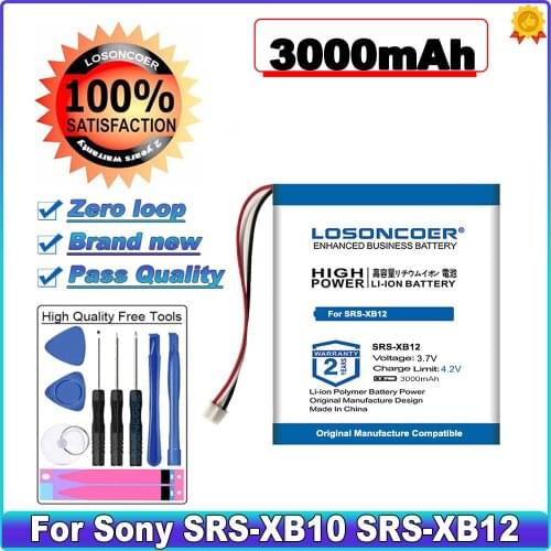 LOSONCOER High Capacity Battery 3000mAh SF-08 Battery for Sony SRS-XB10 SRS-XB12 High Quality Replacement Accumulator