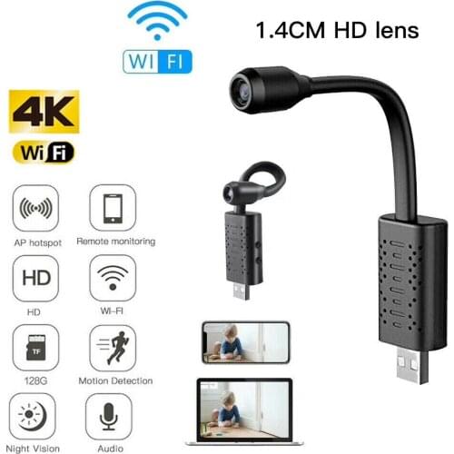 Mini Camera Surveillance Cameras With Wifi IP USB Full HD 1080P P2P CCTV SD Card Cloud Storage Smart AI Human Detection V380 APP