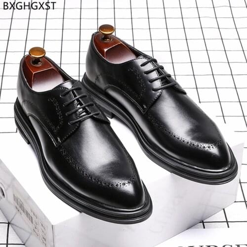 Brown Oxford Shoes for Men 2021 Black Dress Shoes Mens Fashion Luxury Designer Shoes Men High Quality Chaussure de Homme Zapatos