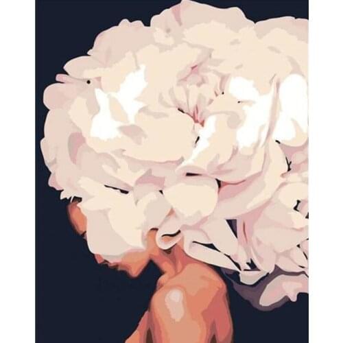 GATYZTORY Painting By Numbers Kit Flower Girl Oil Picture By Number Wall Art Picture Canvas By Numbers Handpainted For Home