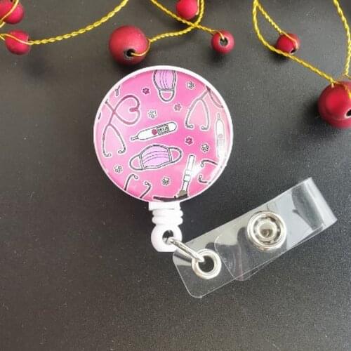 New Arrival Top Quality Retractable Doctor Nurse Badge Reel Fashion Cartoon cute Students ID Card Badge Holder