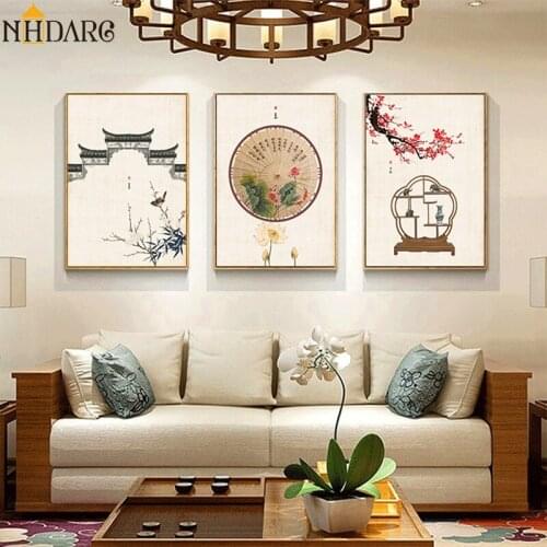 New Chinese Still life Plum Blossom Scenery Posters and Prints Canvas Painting Wall Art Wall Picture for Living Room Home Decor