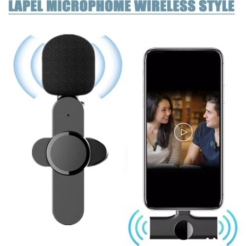 New Wireless Lapel Microphone Portable Mini Mic for iPhone Android Phone Youtuber Facebook Live Interview Mobile Phone Recording