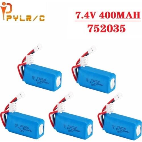 Original 7.4v Battery For DM007 RC Airplane Quadcopter Drone Helicopter Toy Spare Parts 2s 7.4V 400MAH Lipo Battery XH2.54 Plug