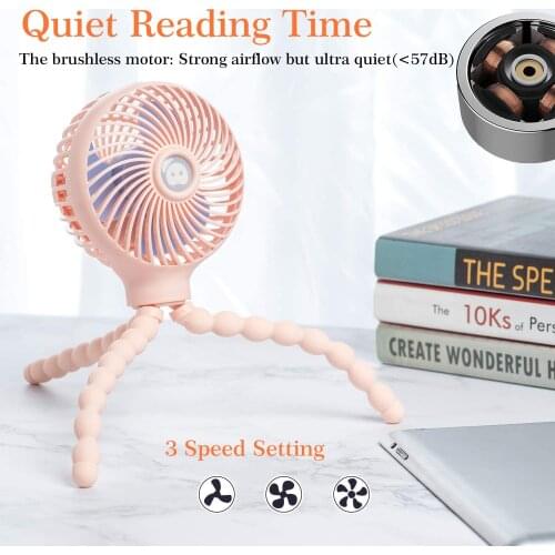 Octopus deformation cartoon folding USB charging mini handheld baby lathe small fan with mobile phone bracket