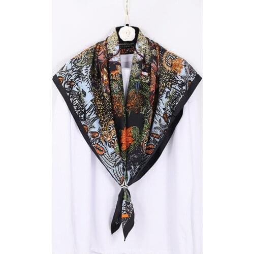 Fashion Women Print Hair Neck Square Scarves Office Ladies Shawl Bandanna Muslim Hijab Handkerchief muffler foulard FJ510