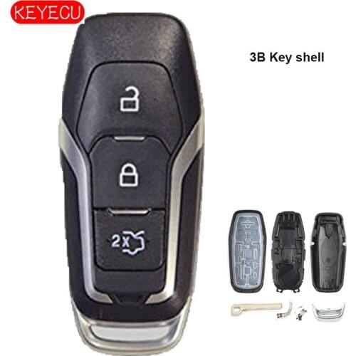 Keyecu Replacement Smart Prox Remote Key Shell Case 3 Button Fob for Ford Lincon FCC: M3N-A2C31243800