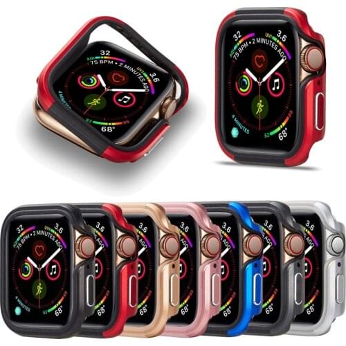 Protector case for apple watch 5 4 44mm 40mm Aluminum Alloy+ TPU Protective Cover Shockproof Bumper Shell Accessories for iwatch